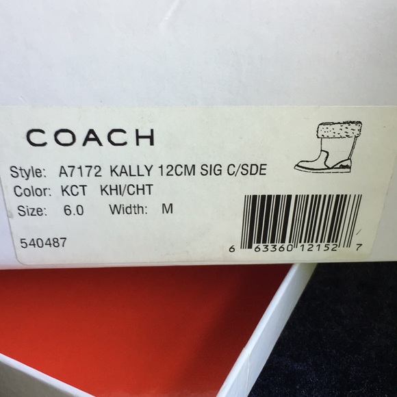 NEW COACH Kally boot logo CC sz 6 khaki/chocolate/ - Picture 6 of 15
